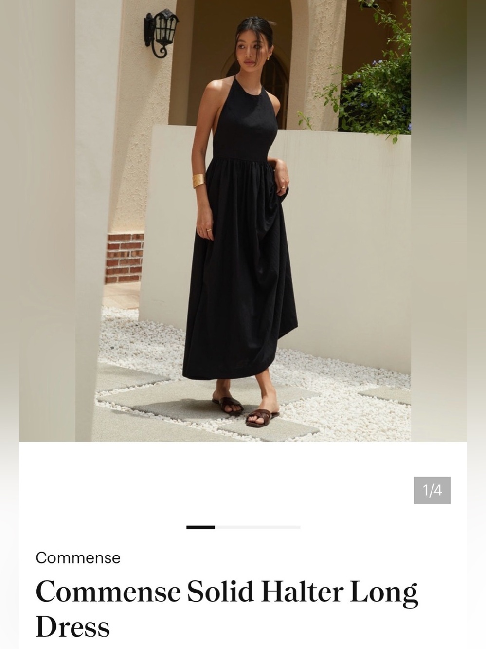 Commense Black Halter Maxi Dress